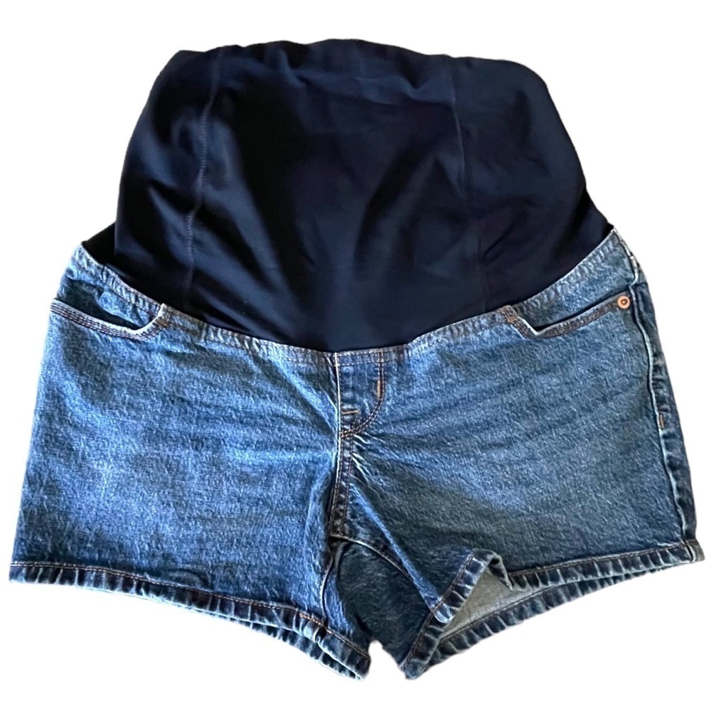 ISABEL Crossover Maternity Jean Shorts